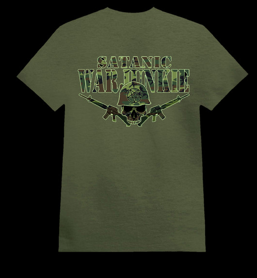 Satanic war junkie  t-shirt (black and army green)