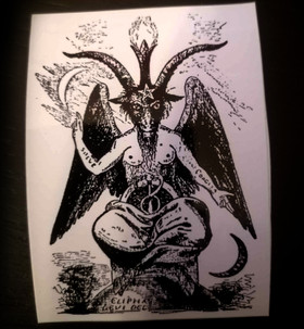 Baphomet white vinyl sticker