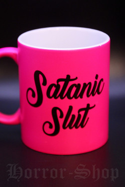 Satanic Slut -neon pinkki muki