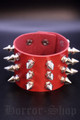 Red wristband with rat spikes