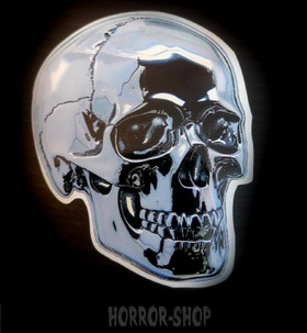 Silver skull vinyl sticker