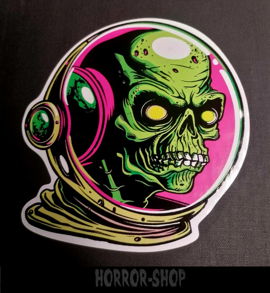 Alien with pink helmet vinyl sticker