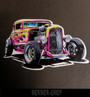 Pink Hot rod vinyl sticker