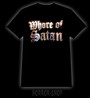 Whore of Satan silver metal print, t-shirt