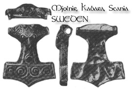 THOR HAMMER, Sweden, Pewter pendant Bronze colour