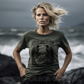 Hugin and Munin army green T-shirt