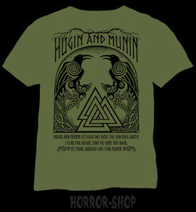 Hugin and Munin army green T-shirt