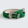 Green leopard belt for women