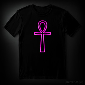 Ankh pink Neon light (T-paita)