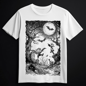 Bat and vampire kid white  (T-shirt)
