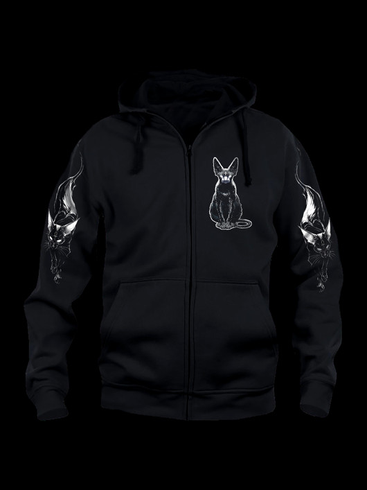 Cat god (hoodie with zipper)