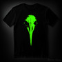 Crow skull green (Black T-shirt)