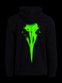 Crow skull hoodie with green print