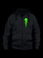 Crow skull hoodie with green print