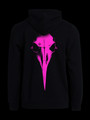 Crow skull hoodie with pink print