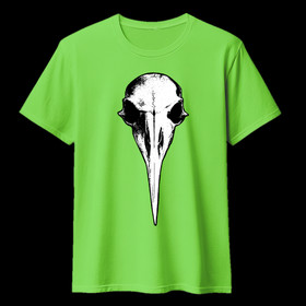 Crow skull (Lime green T-shirt)