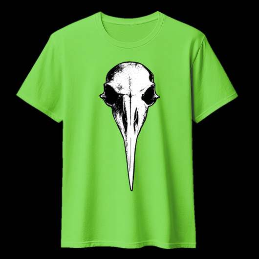Crow skull (Lime green T-shirt)