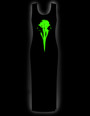Crow skull green long dress