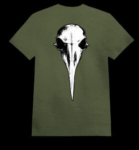 Crow skull (Army green T-shirt)