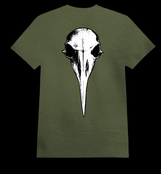 Crow skull (Army green T-shirt)