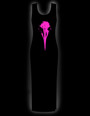 Crow skull pink long dress