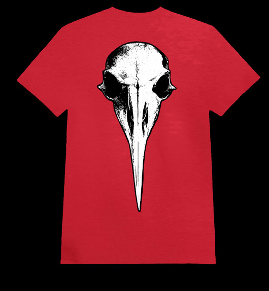 Crow skull (red T-shirt)