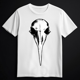 Crow skull (white T-shirt)