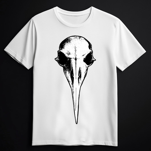 Crow skull (white T-shirt)