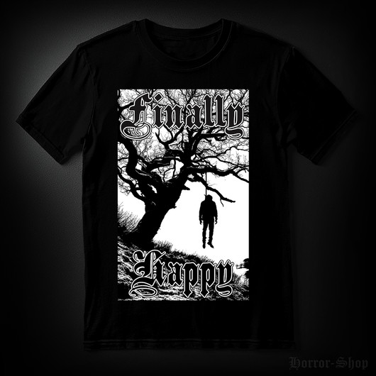 Finally Happy Black T-shirt