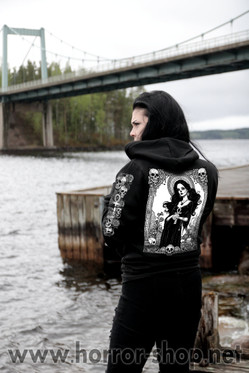 Goth Muerte -Huppari vetoketjulla