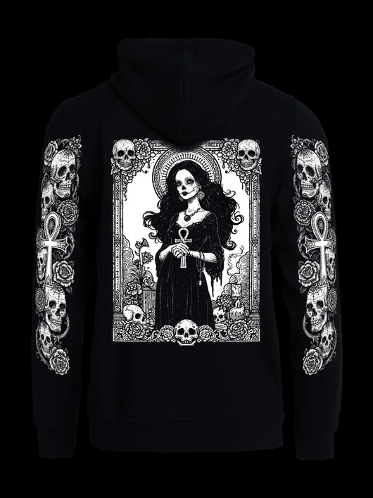 Goth Muerte -hoodie with zipper