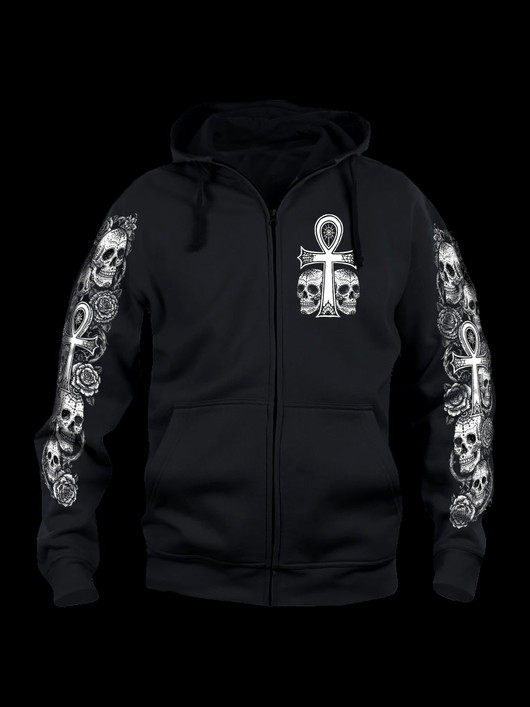 Goth Muerte -hoodie with zipper