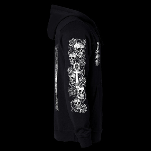 Goth Muerte -hoodie with zipper