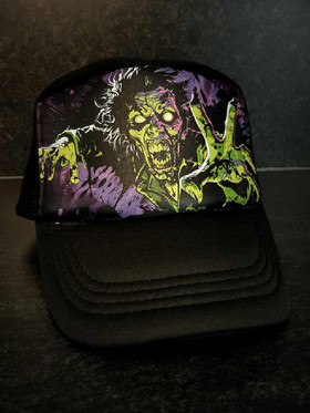 Green zombie - musta trucker cap