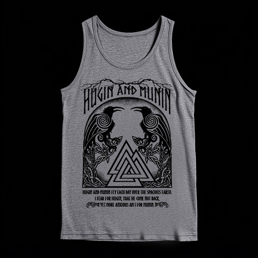 Hugin and Munin gray T-shirt