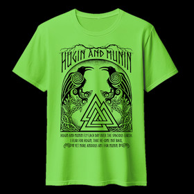 Hugin and Munin lime green T-shirt