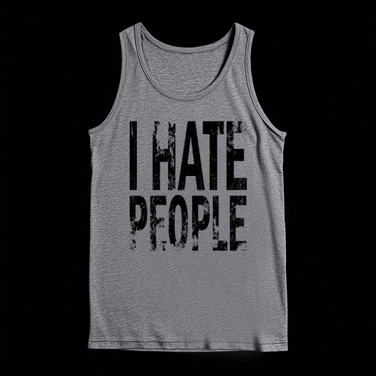 I HATE PEOPLE Gray T-shirt