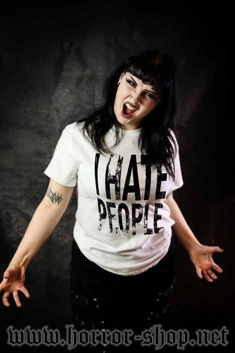 I HATE PEOPLE white T-shirt