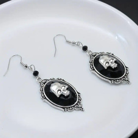 Black moon Skull earrings