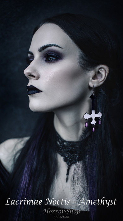 Lacrimae Noctis - Amethyst korvikset