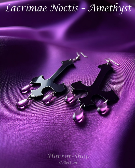Lacrimae Noctis - Amethyst korvikset