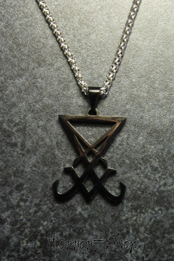 Sigil of lucifer necklace (black)