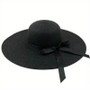 Black straw sun hat