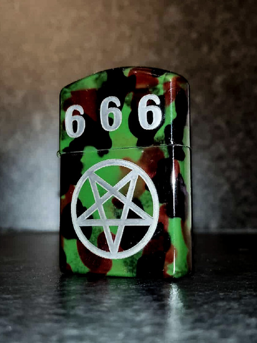 Pantagram 666 lighter, camo