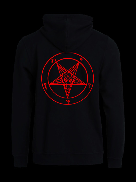 Pentagram RED hoodie with zipper