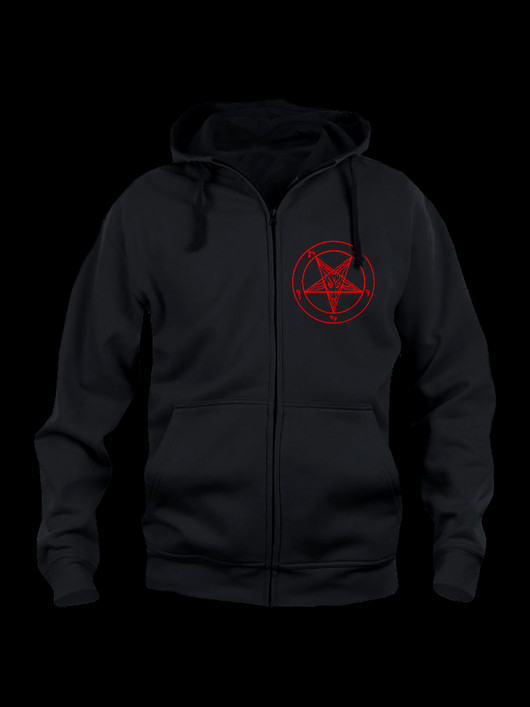 Pentagram RED hoodie with zipper