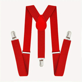 Red suspenders, 2,5cm for women 