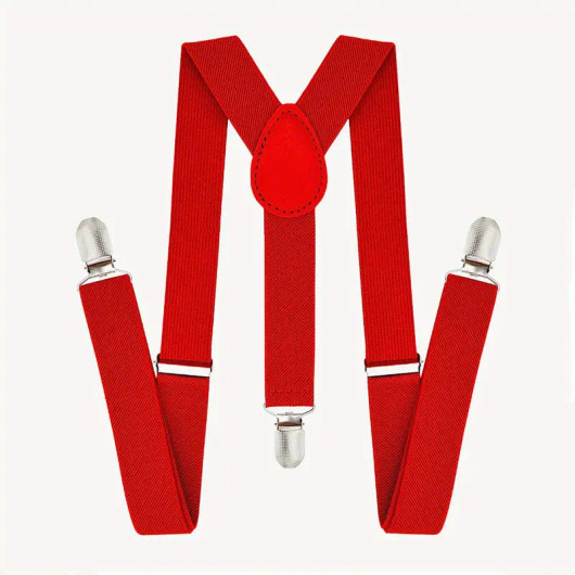 Red suspenders, 2,5cm for women 