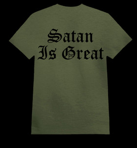 SATAN IS GREAT Army green (T-paita)