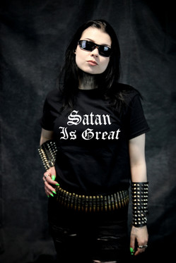 SATAN IS GREAT black (T-paita)